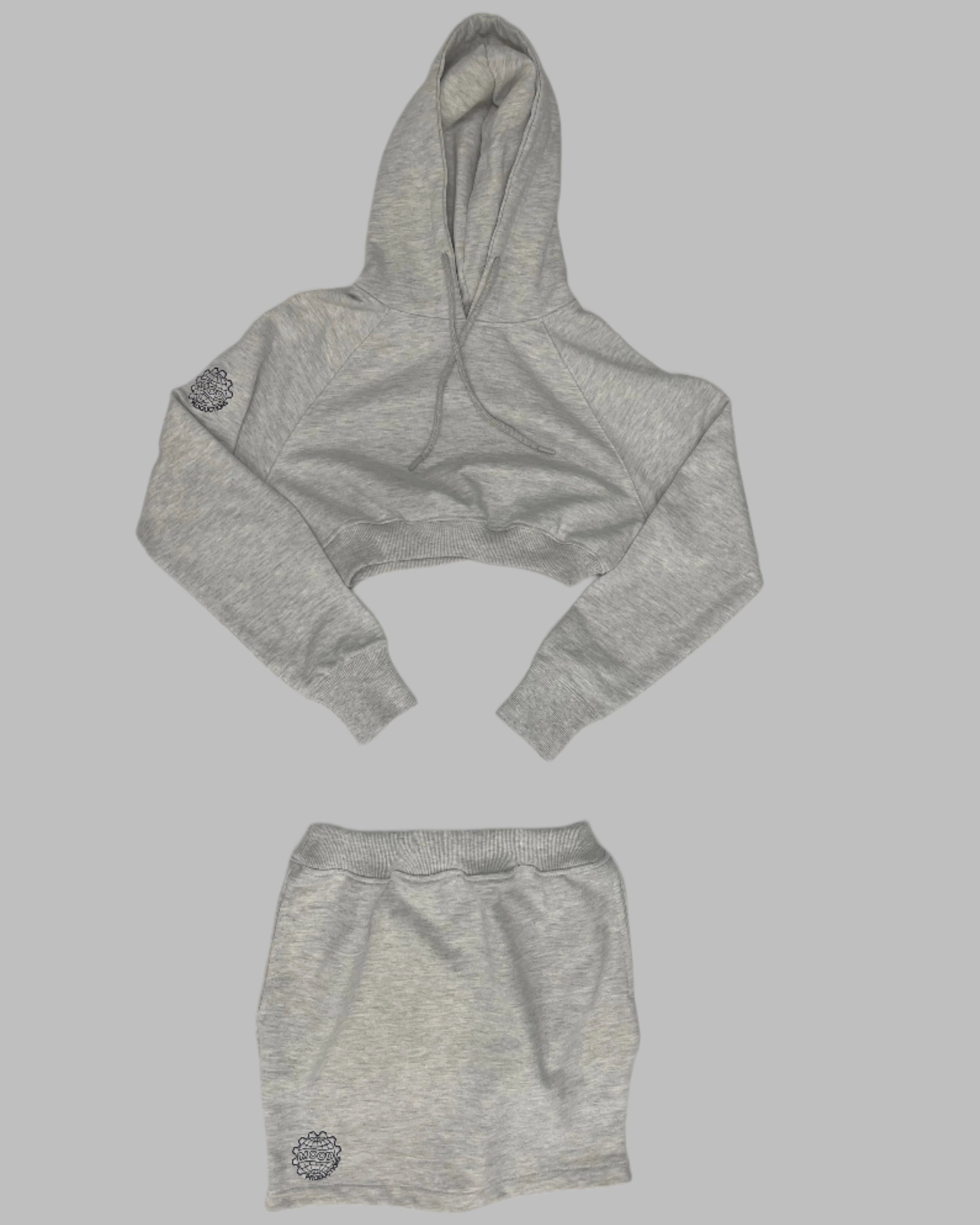 HOODIE SKIRT AND CROP TOP - SET