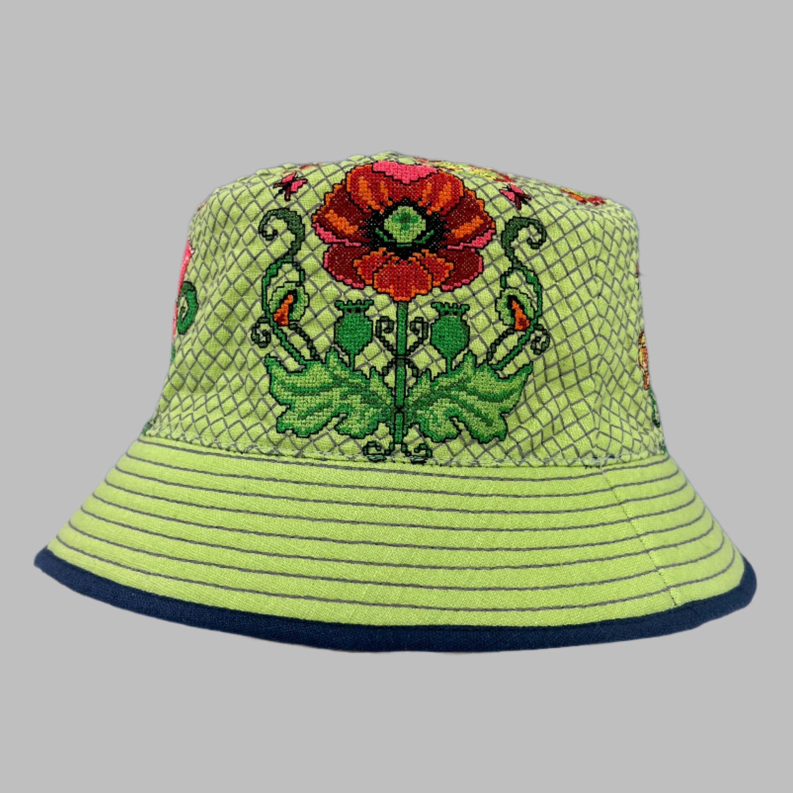 FLORAL CROSS-STITCH HAT