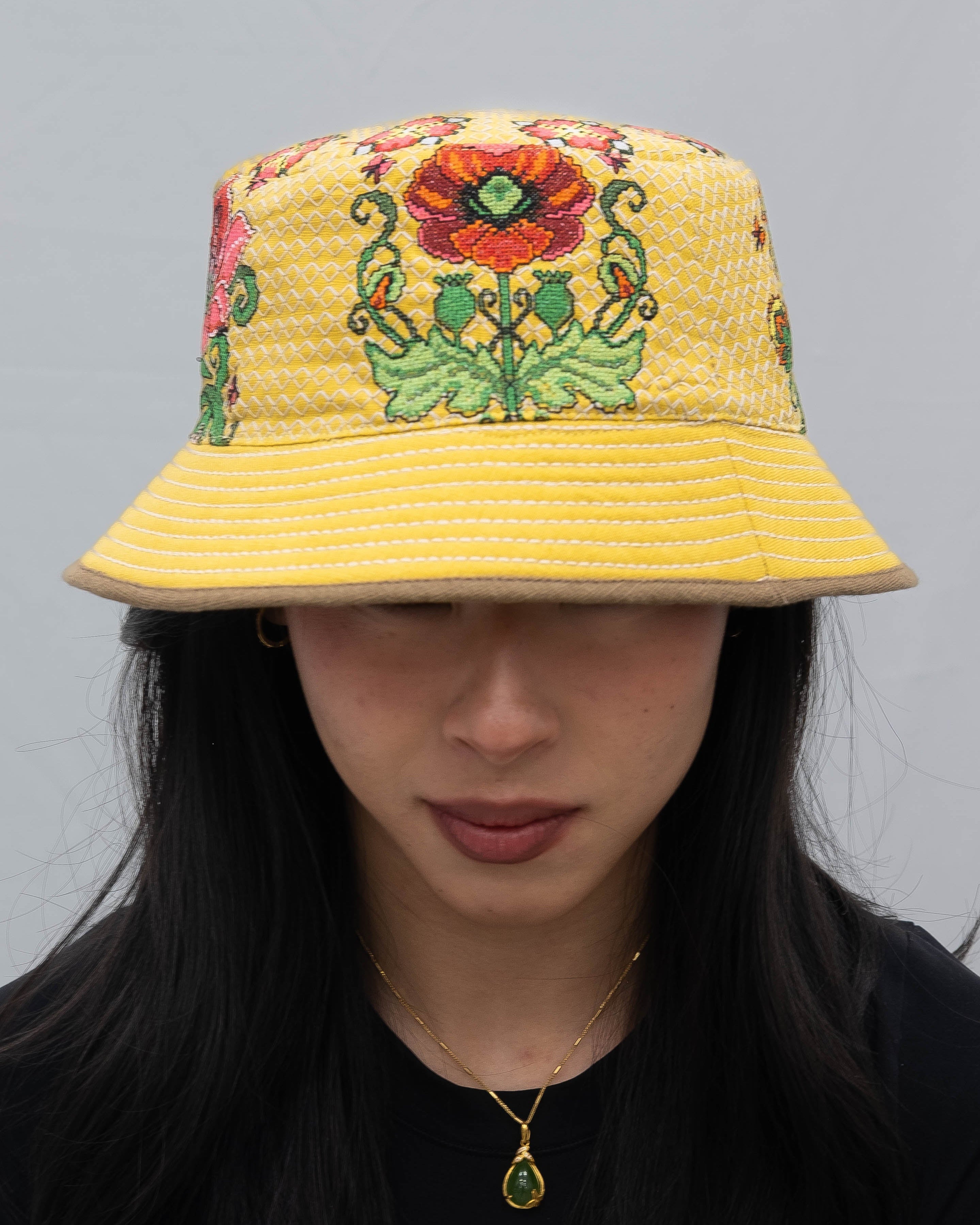 FLORAL CROSS-STITCH HAT