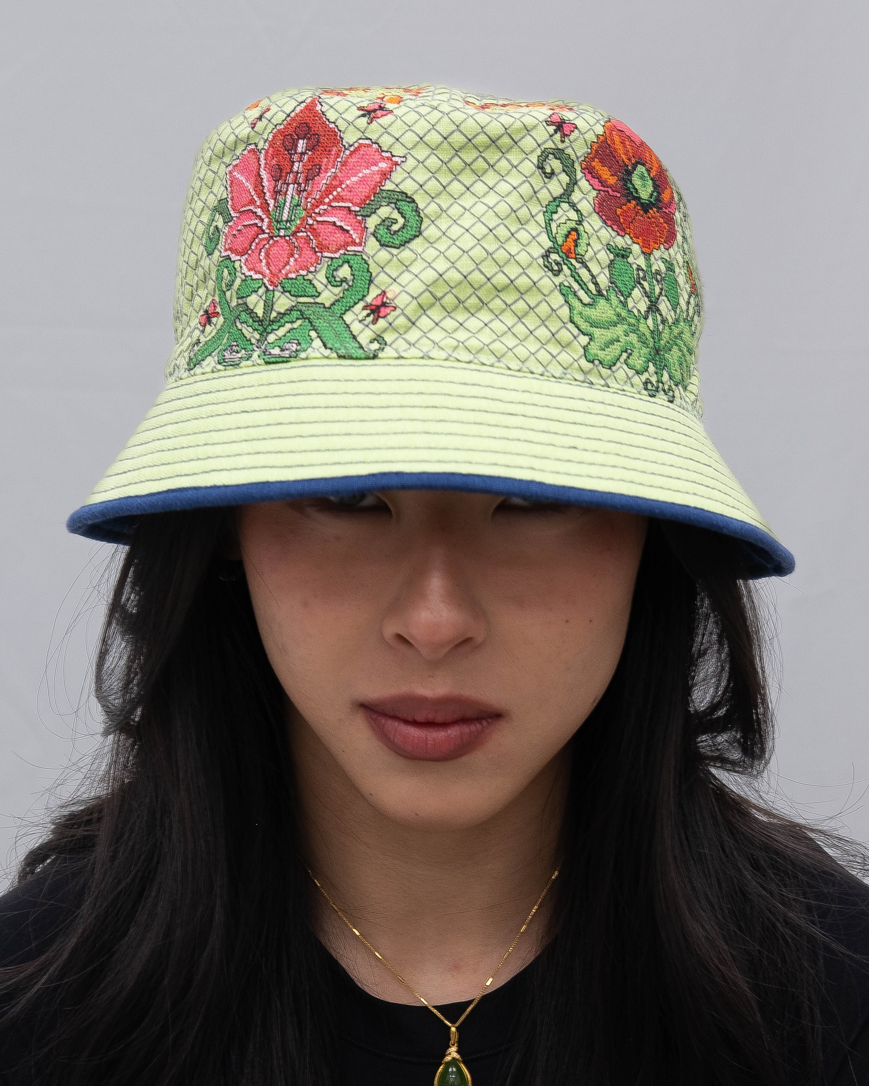 FLORAL CROSS-STITCH HAT